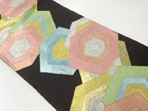 アンティーク　重ね亀甲模様織出し袋帯（材料）